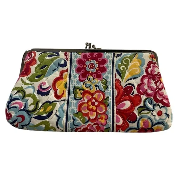 Vera Bradley Floral Clutch with Folk Art Design Kiss Lock Closure - Picture 2 of 9